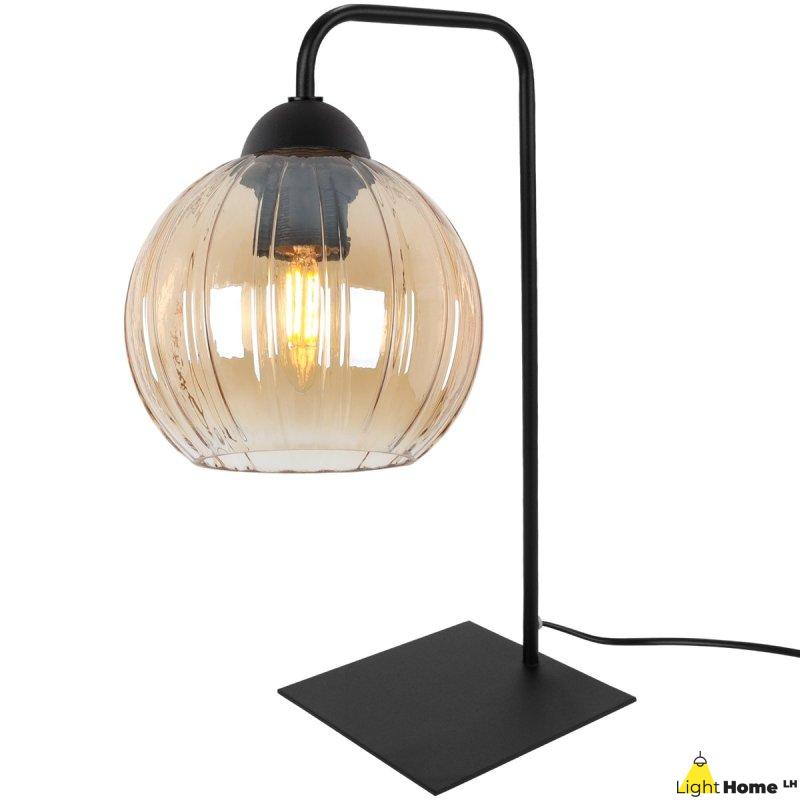 Lampa stołowa lampka nocna topazowy klosz COSTA szklany kula do sypialni salonu