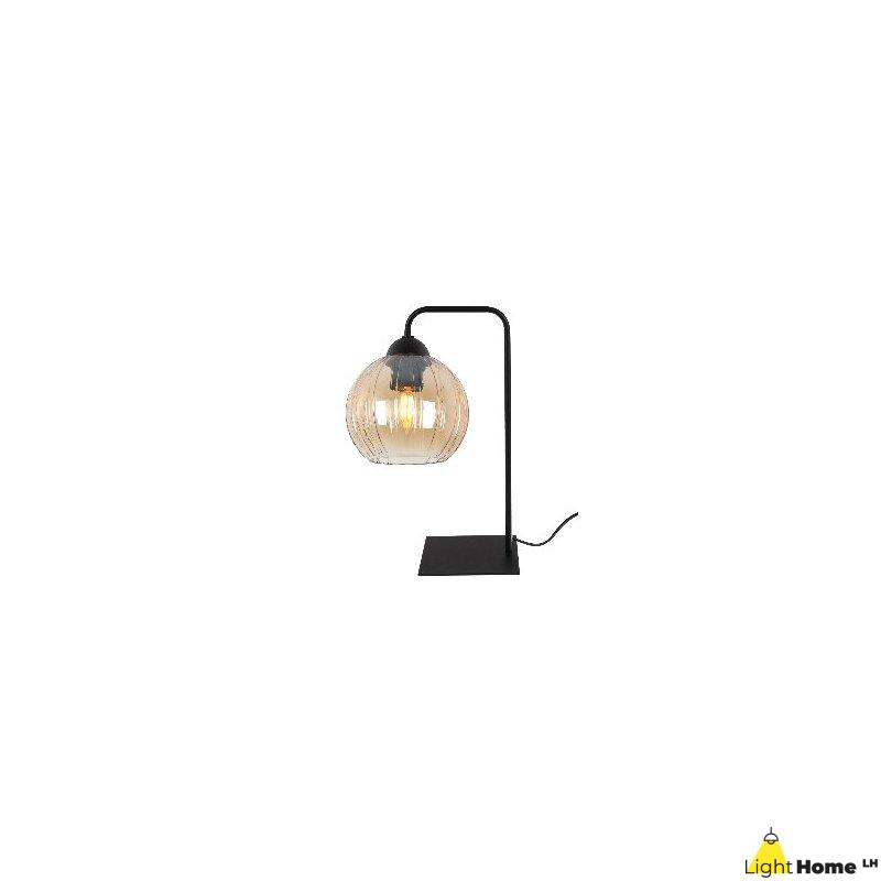 Lampa stołowa lampka nocna topazowy klosz COSTA szklany kula do sypialni salonu