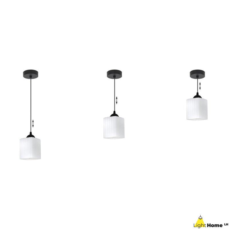 Lampa wisząca sufitowa żyrandol RIFFLE pojedynczy biały szklany nowoczesny do salonu łazienki