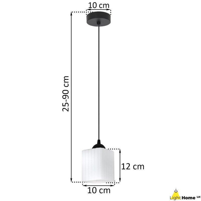Lampa wisząca sufitowa żyrandol RIFFLE pojedynczy biały szklany nowoczesny do salonu łazienki