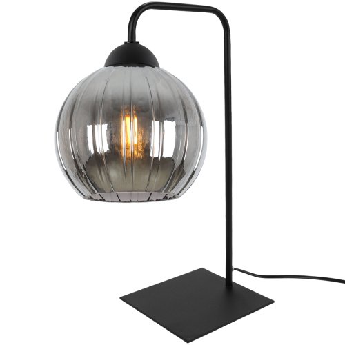 Lampa stołowa lampka nocna grafitowy klosz COSTA szklany kula do salonu kuchni E27