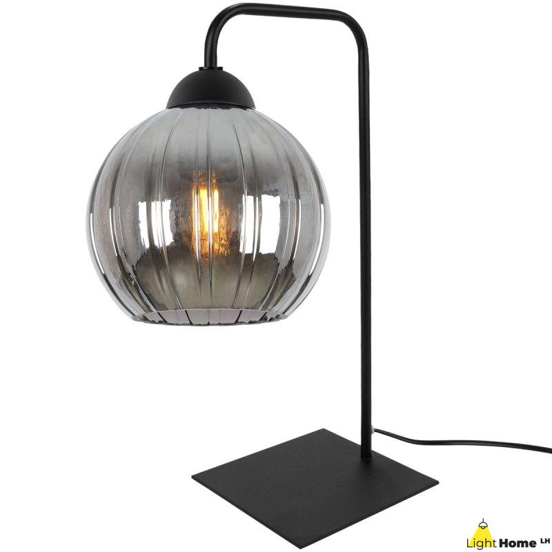 Lampa stołowa lampka nocna grafitowy klosz COSTA szklany kula do salonu kuchni E27