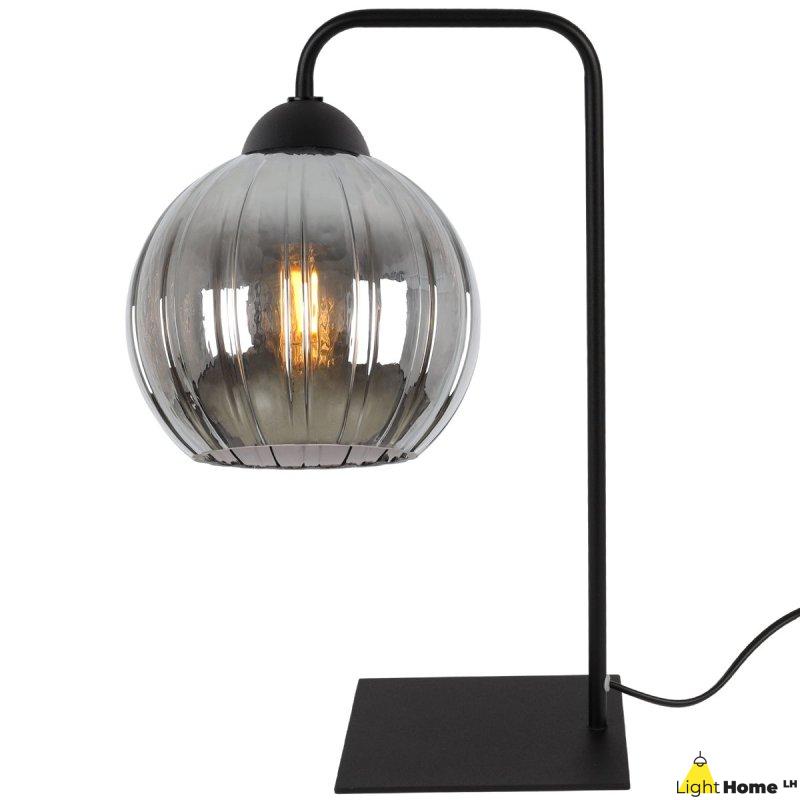 Lampa stołowa lampka nocna grafitowy klosz COSTA szklany kula do salonu kuchni E27