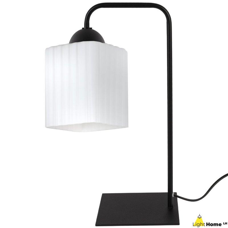 Lampa stołowa lampka nocna klosz RIFFLE szklany ryflowany do sypialni salonu E27
