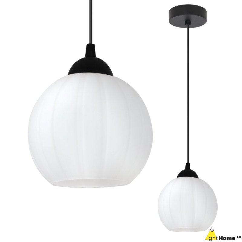 Lampa wisząca sufitowa żyrandol COSTA pojedynczy biały szklany kula glamour nad stół E27