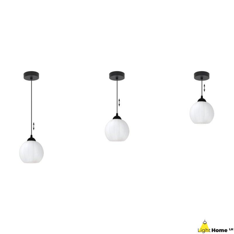 Lampa wisząca sufitowa żyrandol COSTA pojedynczy biały szklany kula glamour nad stół E27