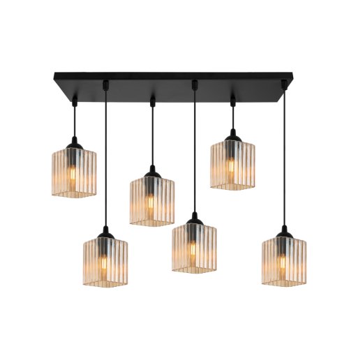 Lampa wisząca sufitowa żyrandol topazowy RIFFLE szklany do jadalni kuchni salonu