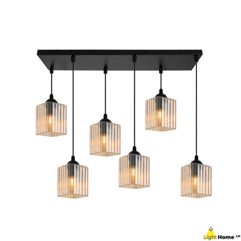 Lampa wisząca sufitowa żyrandol topazowy RIFFLE szklany do jadalni kuchni salonu