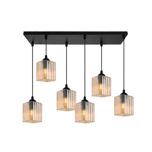 Lampa wisząca sufitowa żyrandol topazowy RIFFLE szklany do jadalni kuchni salonu