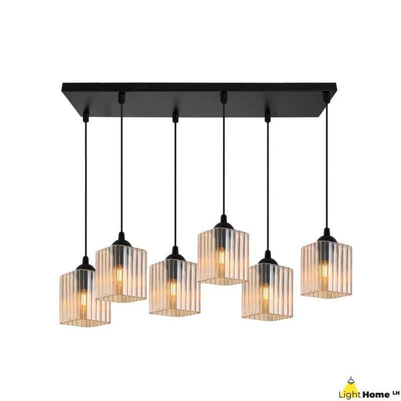 Lampa wisząca sufitowa żyrandol topazowy RIFFLE szklany do jadalni kuchni salonu