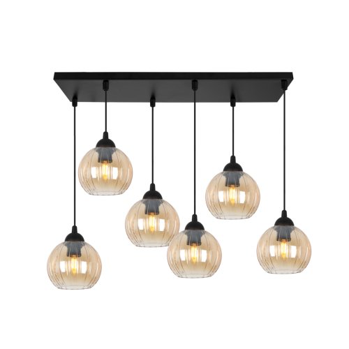 Lampa wisząca sufitowa żyrandol topazowy COSTA szklany kula do jadalni salonu nad stół