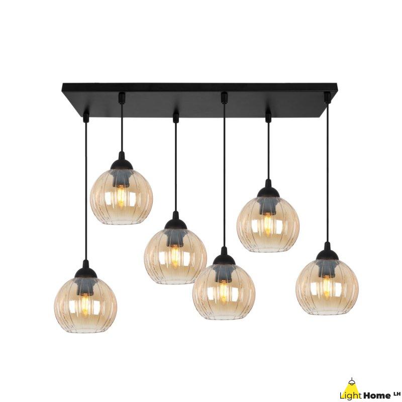Lampa wisząca sufitowa żyrandol topazowy COSTA szklany kula do jadalni salonu nad stół