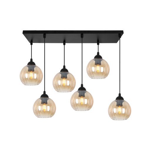 Lampa wisząca sufitowa żyrandol topazowy COSTA szklany kula do jadalni salonu nad stół