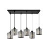 Lampa wisząca sufitowa żyrandol grafitowy RIFFLE szklany ryflowany do salonu kuchni