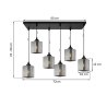 Lampa wisząca sufitowa żyrandol grafitowy RIFFLE szklany ryflowany do salonu kuchni