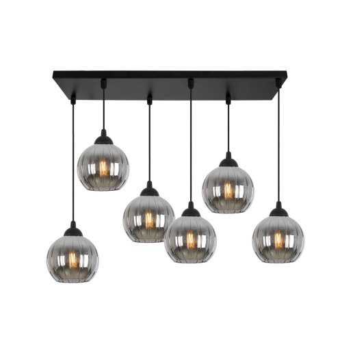 Lampa wisząca sufitowa żyrandol grafitowy COSTA szklany kula nad stół i wyspę E27