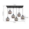 Lampa wisząca sufitowa żyrandol grafitowy COSTA szklany kula nad stół i wyspę E27