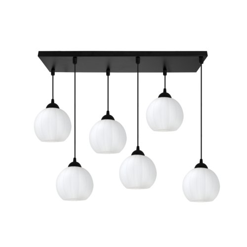 Lampa wisząca sufitowa żyrandol COSTA szklany biała kula do salonu kuchni jadalni