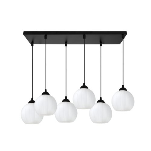 Lampa wisząca sufitowa żyrandol COSTA szklany biała kula do salonu kuchni jadalni