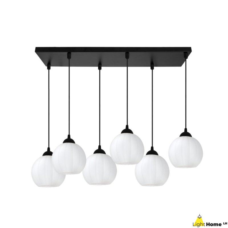 Lampa wisząca sufitowa żyrandol COSTA szklany biała kula do salonu kuchni jadalni