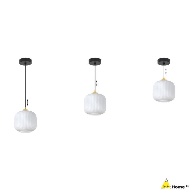 Lampa wisząca sufitowa żyrandol RIFFLE pojedynczy biały szklany do salonu kuchni łazienki