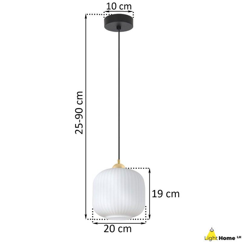 Lampa wisząca sufitowa żyrandol RIFFLE pojedynczy biały szklany do salonu kuchni łazienki