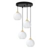 Lampa wisząca sufitowa żyrandol COSTA szklany kula nad stół i wyspę E27 czarna listwa