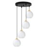 Lampa wisząca sufitowa żyrandol COSTA szklany kula nad stół i wyspę E27 czarna listwa