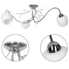 Lampa sufitowa wisząca 3-płomienna chromowana konstrukcja szklane klosze Lampa sufitowa wisząca 3-płomienna chromowana konstrukcja szklane klosze