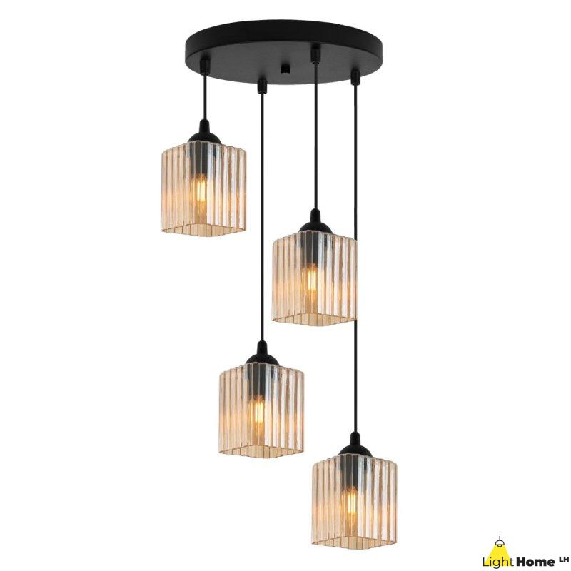 Lampa wisząca sufitowa żyrandol topazowy RIFFLE szklany do salonu kuchni nowoczesny