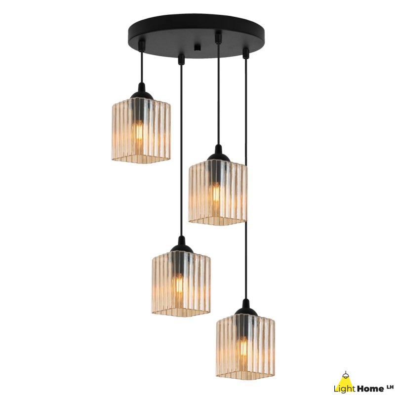 Lampa wisząca sufitowa żyrandol topazowy RIFFLE szklany do salonu kuchni nowoczesny