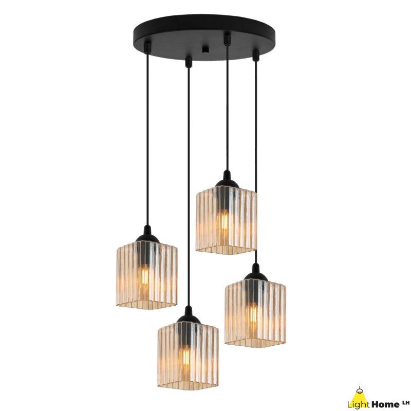 Lampa wisząca sufitowa żyrandol topazowy RIFFLE szklany do salonu kuchni nowoczesny