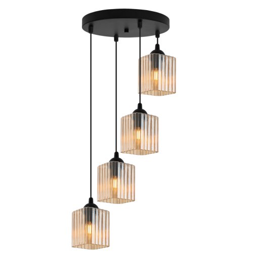 Lampa wisząca sufitowa żyrandol topazowy RIFFLE szklany do salonu kuchni nowoczesny