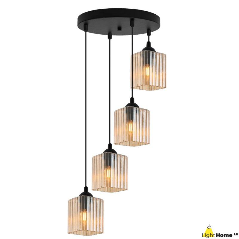 Lampa wisząca sufitowa żyrandol topazowy RIFFLE szklany do salonu kuchni nowoczesny