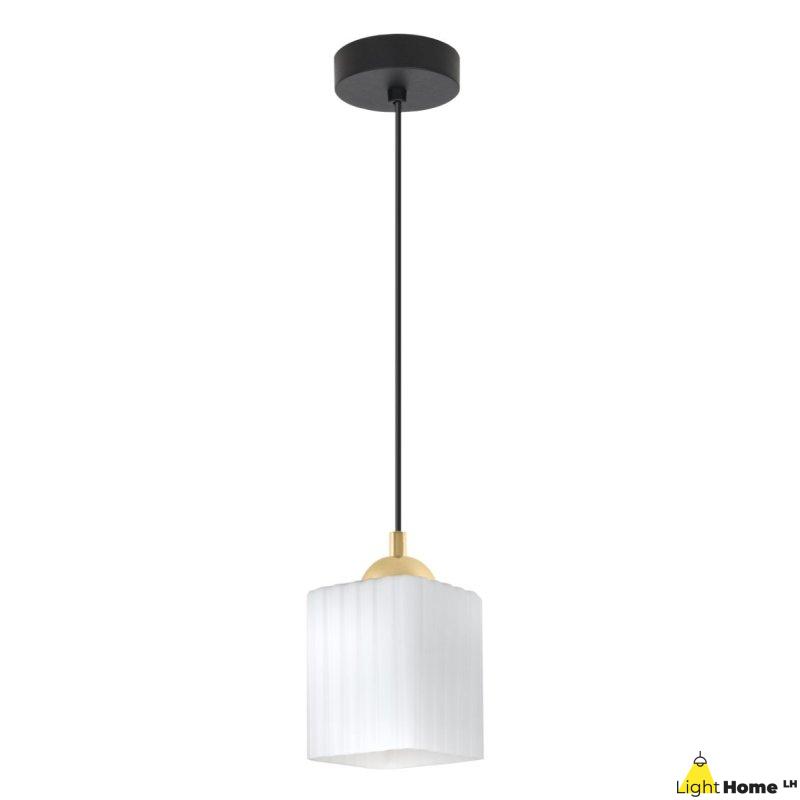 Lampa wisząca sufitowa żyrandol RIFFLE szklany pojedynczy do salonu kuchni nad stół i wyspę E27