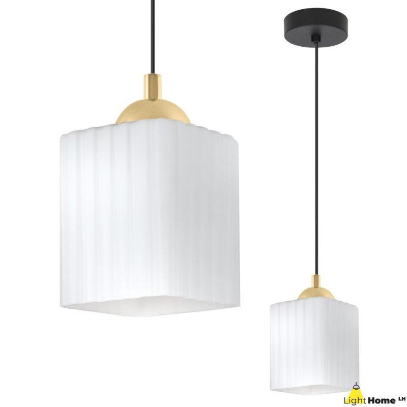 Lampa wisząca sufitowa żyrandol RIFFLE szklany pojedynczy do salonu kuchni nad stół i wyspę E27