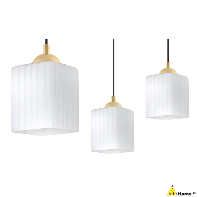 Lampa wisząca sufitowa żyrandol RIFFLE szklany pojedynczy do salonu kuchni nad stół i wyspę E27