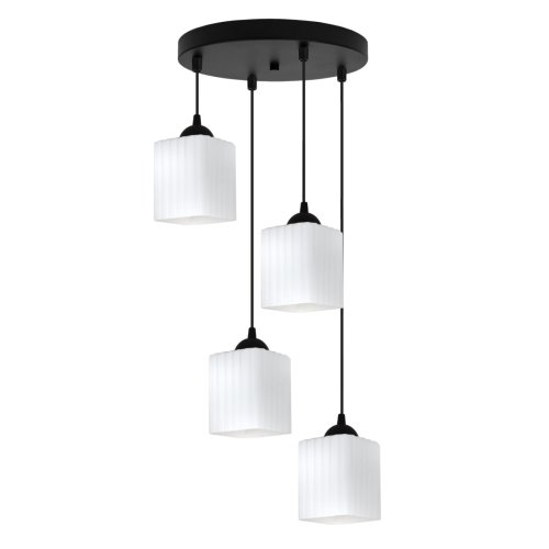 Lampa wisząca sufitowa żyrandol RIFFLE szklany nowoczesny glamour nad stół i wyspę E27