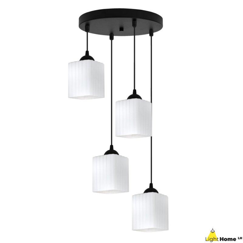 Lampa wisząca sufitowa żyrandol RIFFLE szklany nowoczesny glamour nad stół i wyspę E27