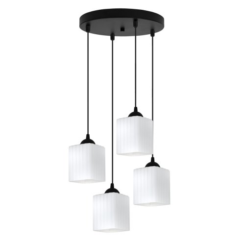 Lampa wisząca sufitowa żyrandol RIFFLE szklany nowoczesny glamour nad stół i wyspę E27