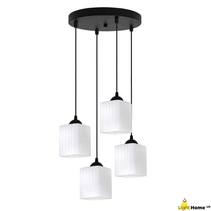Lampa wisząca sufitowa żyrandol RIFFLE szklany nowoczesny glamour nad stół i wyspę E27