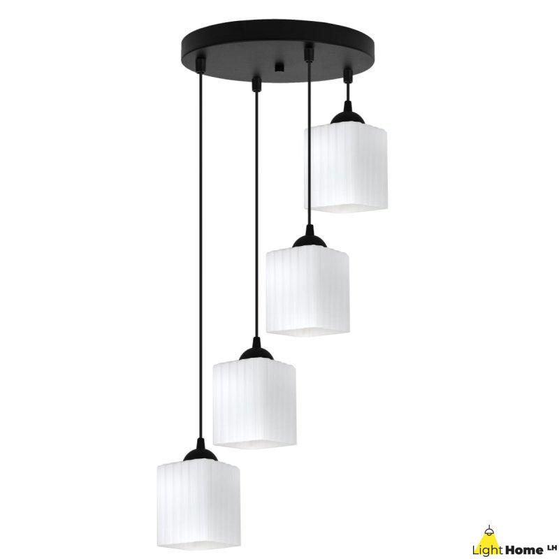 Lampa wisząca sufitowa żyrandol RIFFLE szklany nowoczesny glamour nad stół i wyspę E27