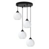 Lampa wisząca sufitowa żyrandol COSTA szklany kula nad stół i wyspę E27 czarna listwa