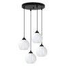 Lampa wisząca sufitowa żyrandol COSTA szklany kula nad stół i wyspę E27 czarna listwa