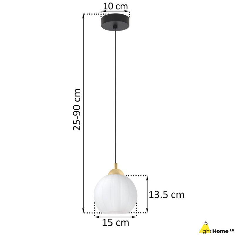 Lampa wisząca sufitowa żyrandol COSTA szklany kula pojedynczy do jadalni kuchni salonu