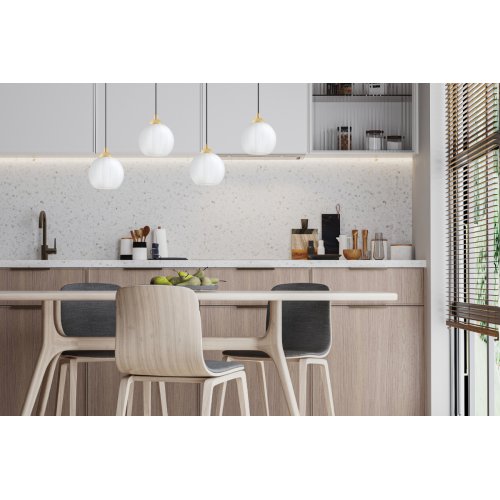 Lampa wisząca sufitowa żyrandol czarno-złoty COSTA szklany kula do salonu kuchni 4 źródła