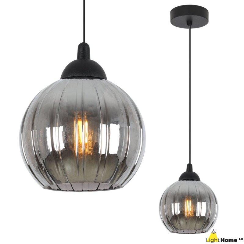 Lampa wisząca sufitowa żyrandol grafitowy COSTA szklany kula pojedynczy do łazienki kuchni