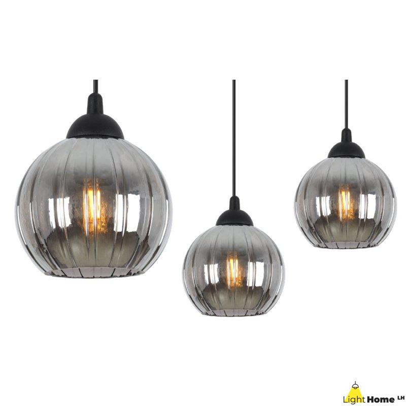 Lampa wisząca sufitowa żyrandol grafitowy COSTA szklany kula pojedynczy do łazienki kuchni
