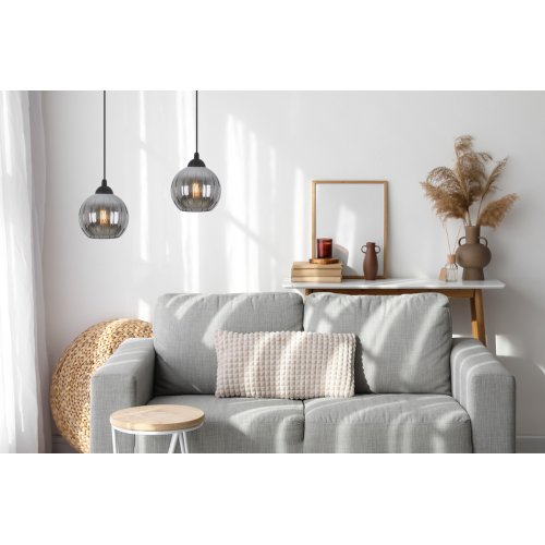 Lampa wisząca sufitowa żyrandol grafitowy COSTA szklany kula pojedynczy do łazienki kuchni