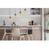 Lampa wisząca sufitowa żyrandol miodowy RIFFLE szklany nad stół i wyspę E27 4 źródła